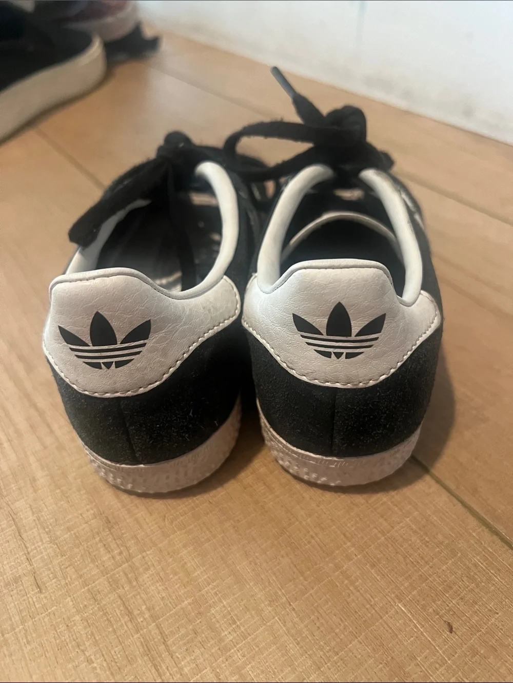 adidas Gazelle Black and White Suede Sneakers